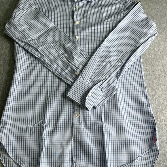 Thomas Pink men’s Blue Dress Shirt Classic Gingham size 15,5 # 120 - Picture 5 of 7